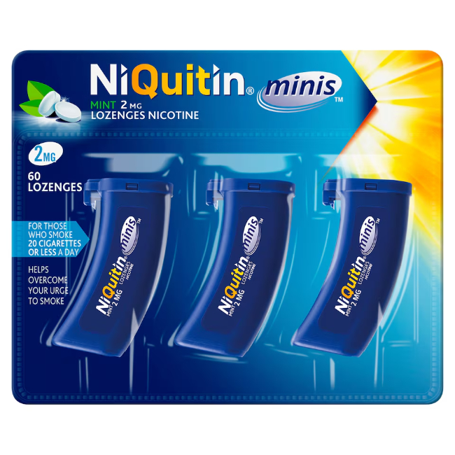 Niquitin Mini Mint 2mg - Buy online from Platinum Pharmacy UK